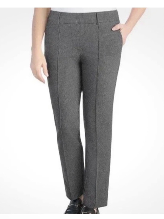 Hilary Radley Pants - Hilary Radley Women's Pull-On Pintuck Straight Leg Pants Textured Grey - XXL